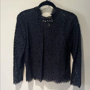 JCrew Elegant Black Lace Blouse